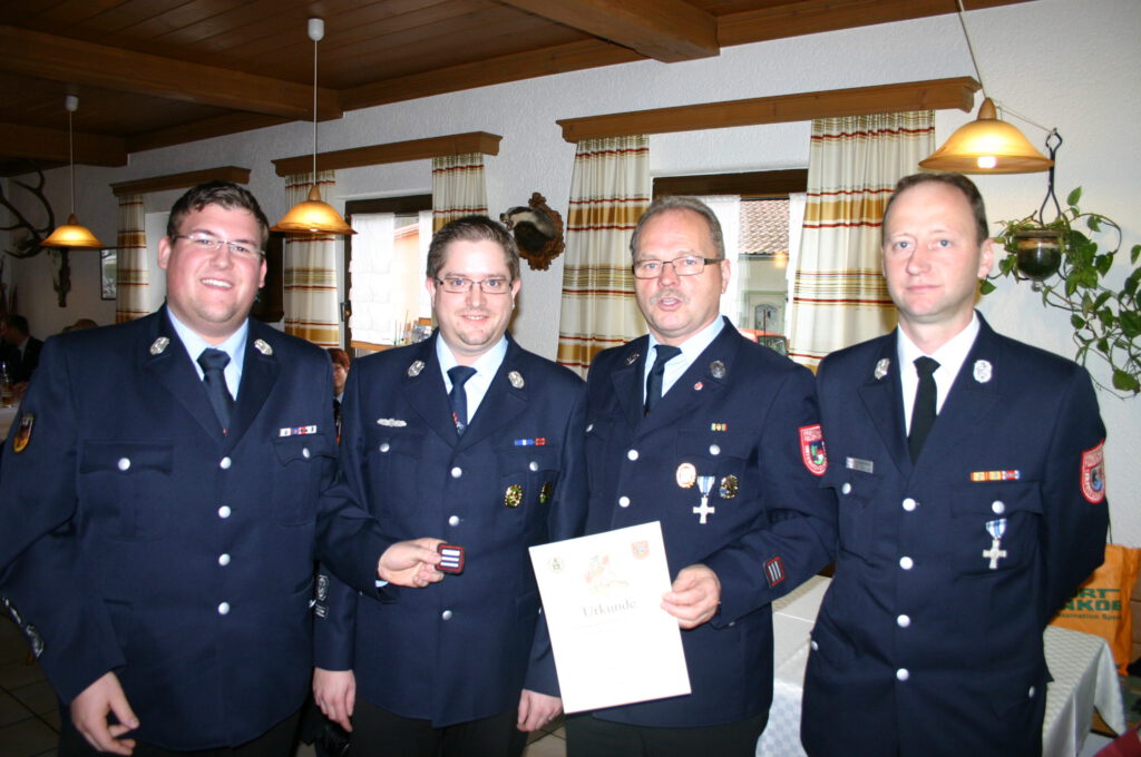 Daniel Schuster, 2. Kommandant, Gerhard Peschl, 1. Kommandant, Ludwig Fruth, KBM Martin Bauer
