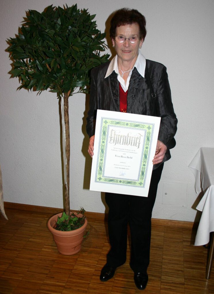 Ehrenbrief für Rosa Biebl
